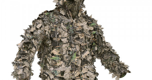 Sniper Mens 3D Camo Zip Leafy Hooded Top